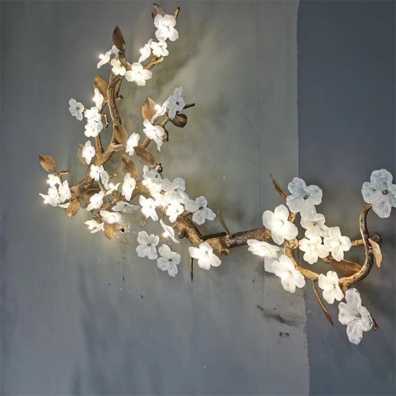D0085 Dutti LED鍛鐵黃銅樹木樹吊燈現代亞克力餐廳廚房客廳